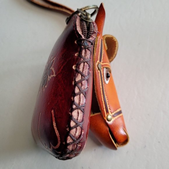 Horse Leather Wristlet Wallet Change Coin Purse Zip Closure Charm Western Pony - Picture 5 of 16